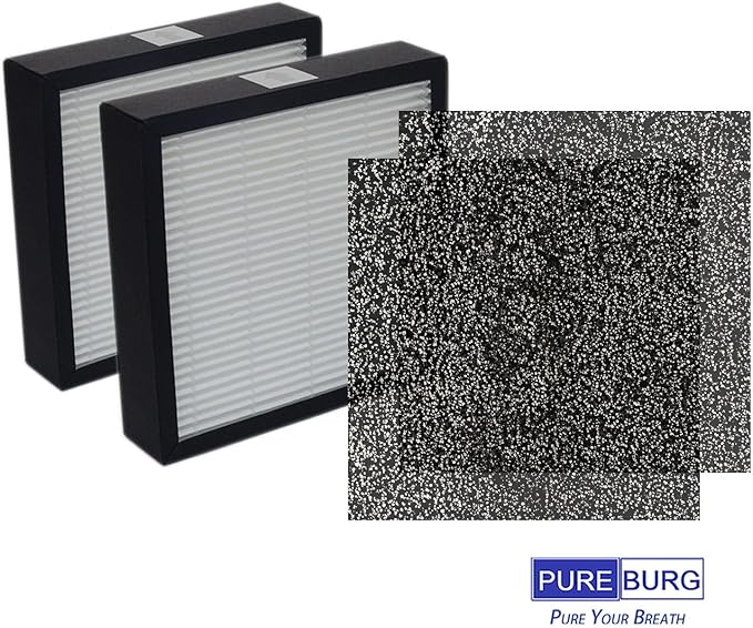 PUREBURG Replacement Filter Set Compatible with VCK LE-AP001 Air Purifier,4-Pack H13 HEPA Air Clean Dust VOCs Odor Activated Carbon