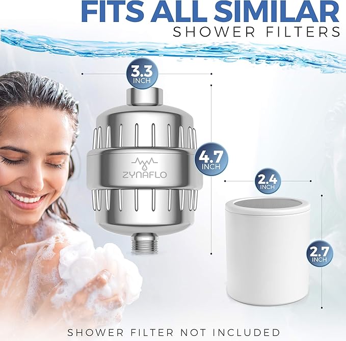[4-Pack] ZYNAFLO Shower Filter Replacement Cartridge
