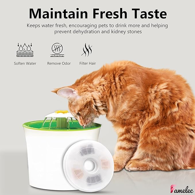 12 Pack Water Filters for Catit Fountain Filter Replacement, for 3L Water Fountain Filter Compatible with Cat it Design Senses, Flower Water Pet Pountain, More Activated Carbons