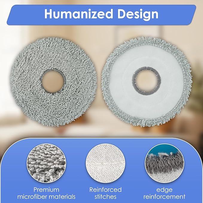 (4 Pack) L40 Ultra Replacement Mop Pads for Dreame X50 Ultra/ X40 Ultra/ X30 Ultra/ L10s Ultra/ L10s Pro Gen 2/ L10s Pro Ultra/ L10s Plus/ Mova P10 Pro Ultra Robot Vacuum, Replacement Mop Cloths
