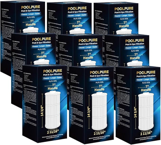 POOLPURE Pack of 9 C-7375 Spa Filter Compatible with PCD75N, Unicel C-7375, Filbur FC-3964, 1019301, AK-60032, APCC7500, 17543, 75 sqft Filter Cartridge
