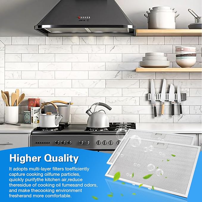 2 Pcs WB02X11012 Range Hood Filter Fit for GE JV565H1BB JV565H1CC JV666H2SS JV566h2SS JV565H1WW