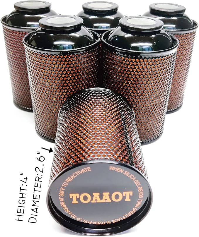 Gun Safe Dehumidifier, Moisture Absorbers, TOAAOT 200g Silica Gel Canister for Gun Case, Tool Box (6 Units)