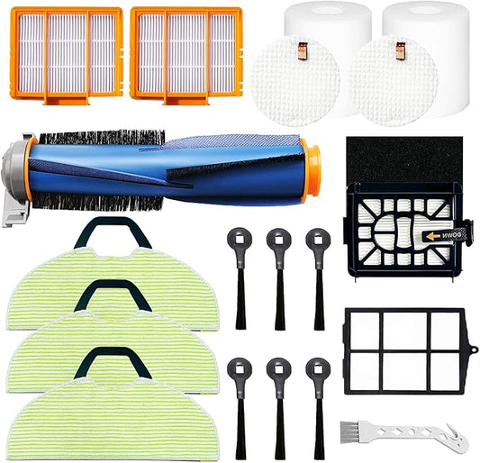 Replacement Parts Compatible with Shark AV2610WA AV2630WA RV2610WA AV2620WA Matrix Plus 2- in-1 Robot Vacuum Cleaner,1 Main Brush,2 Filters,3 Mop Pads,6 Side Brushes,1 Pre Filter,1 Filter