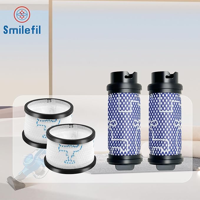 Smilefil Primary Filter and Secondary Filter Replacement Filter Kit Accessories Compatible with Inse N5 S6 S6P S600 Cordless Vacuum Cleaner