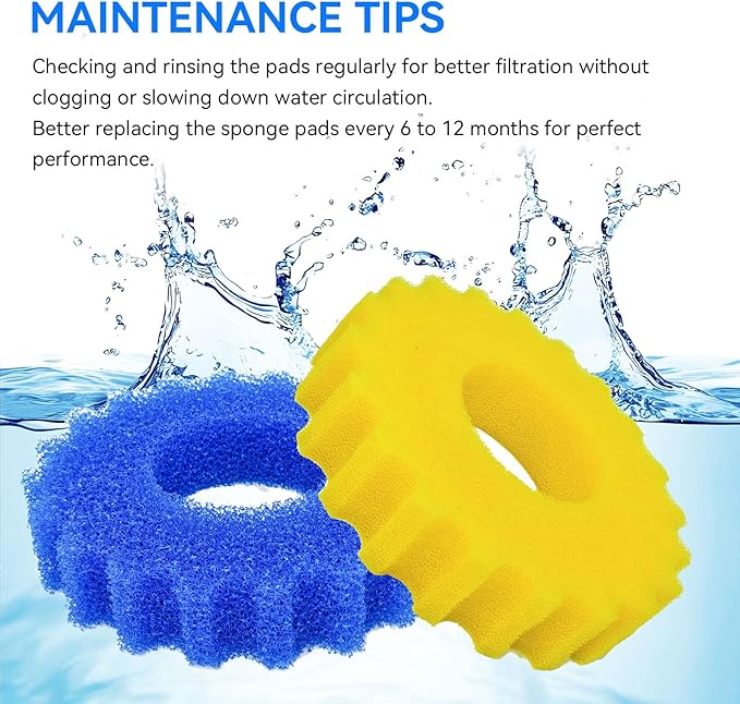 Pond Filter Sponges Replacement for VIVOHOME/VEVOR/VIVOGROW 1580/1840 GPH Pond Filter Parts Compatible with SUNSUN/Grech CPF-2500/3500 Pond Filter Replacement Pads for Koi Ponds
