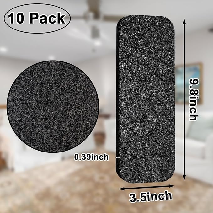 Ceiling Fan Filters Air Purifier Pads with Activated Charcoal 10 Pcs Easy-Stick Ceiling Fan Air Filters Pads Ceiling Fan Blade Purifier Pads for Common Household Contaminants