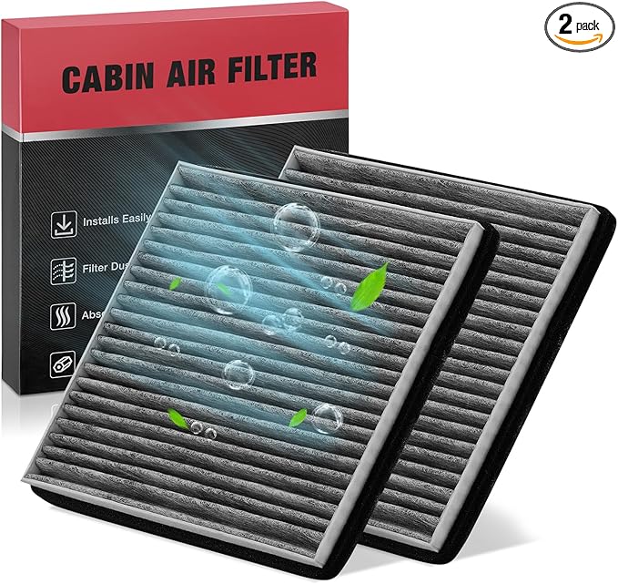 BDFHYK 2PC Cabin Air Filters with Activated Carbon Compatible with Scion tC 2005-2010, xA/xB 2004-2006, Compatible with Toyota RAV4 2001-2005, Echo 2000-2005, Replace# CF10139