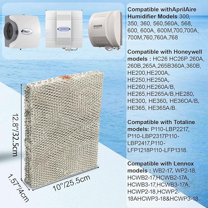 2-Pack 35 Water Panel Humidifier Replacement Filter, Aluminum Mesh Compatible with Aprilaire Whole-House Humidifier Models 600, 700, 760, 560, 350, 360, 365, 368, 369, 560A