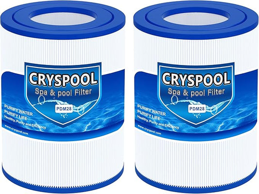 Cryspool® PDM28 Filter Compatible with Spa Filter Aqua Crest PDM28 461273, Dream Maker, 28 Sq. Ft Spa Filter Cartridge, 2 Pack