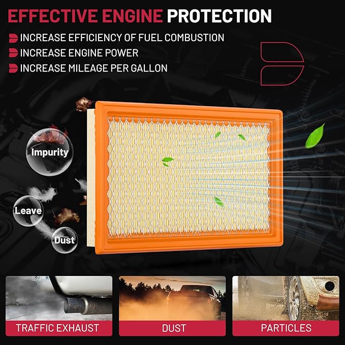 BDFHYK A24278 Engine Air Filter Compatible with Infiniti, Nissan, Saab & Subaru - 350Z, Altima, Frontier, Maxima, Murano, Pathfinder, Quest, Sentra, Xterra, FX35, G20, JX35, M30, Forester