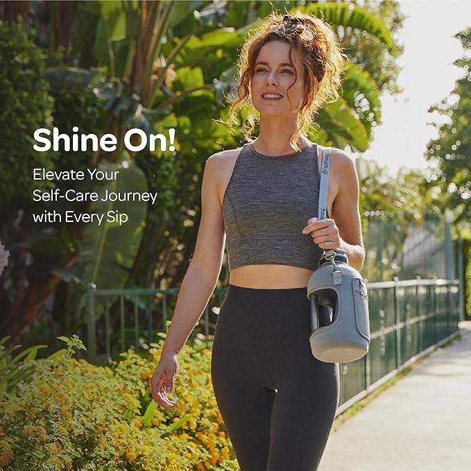 Hydracy Water Bottle with Time Marker -Large BPA Free Water Bottle & No Sweat Sleeve -Leak Proof Gym Bottle with Fruit Infuser Strainer & Times to Drink -Ideal for Fitness Sports & Outdoors