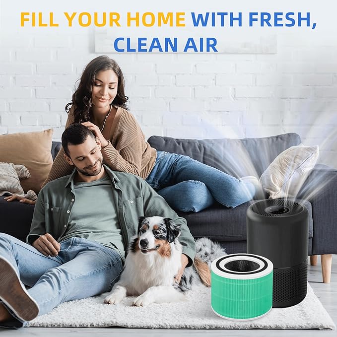 Core 300 Toxin Absorber Replacement Filter for Levoit Core 300-p, Core 300S, Core 300, Core 300-RF, Core 300-RAC Air Purifier, 3-in-1 H13 True HEPA Activated Carbon Filter by APPLIANCEMATES(Green)