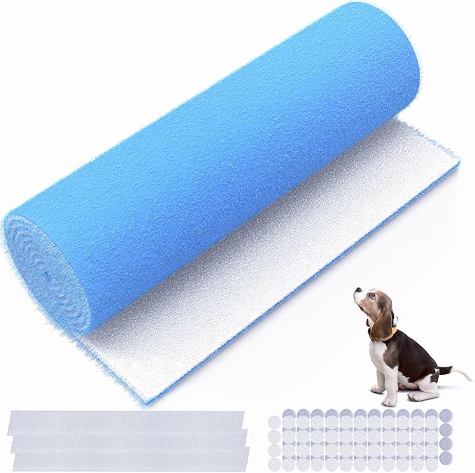 Air Vent Filter, 18"X90" Cut to Size MERV 8 Triple Air Filter Material, Blue & White Electrostatic Vent Filter Kit for Home Floor, Ceiling, Grilles, HVAC Vent, Compression Packing