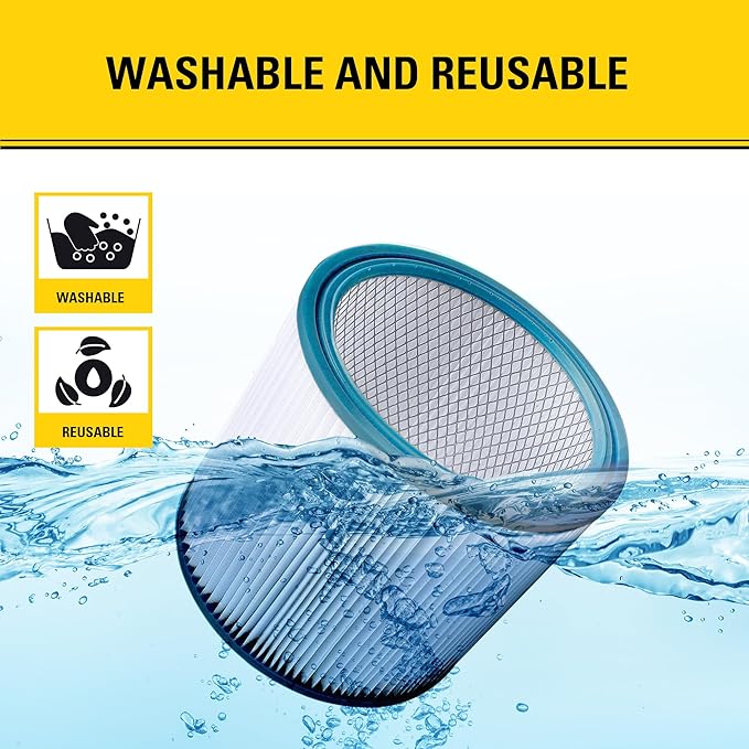 STANLEY HEPA Vacuum Filter Replacement 08-2566BP, Fit for Most 5-18 Gallon Wet Dry Vacuum Cleaner, Compatible with SL18115, SL18115P, SL18116, SL18116P, SL18191P, SL18199P, SL18117, SL18701P-10A