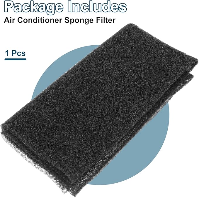 PATIKIL 20" x 20" x 0.1" Air Conditioner Filter Replacement, Washable Reusable Cut to Fit Foam Filter Air Filter for RV AC Vent Window Purifiers Computer, 40PPI