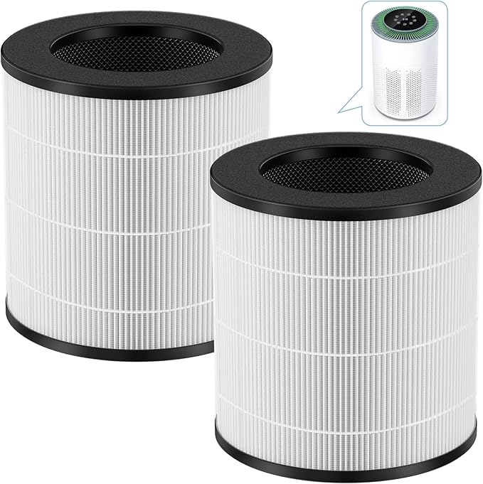 2 Pack A2 Replacement Filter Compatible with AMEIFU GDAP1W and VEWIOR A2 (ClearAir-A2) Air Purifier, 3-in-1 HEPA Filter with High-efficiency Activated Carbon Filter for Pollen Dust Pet Dander Smoke