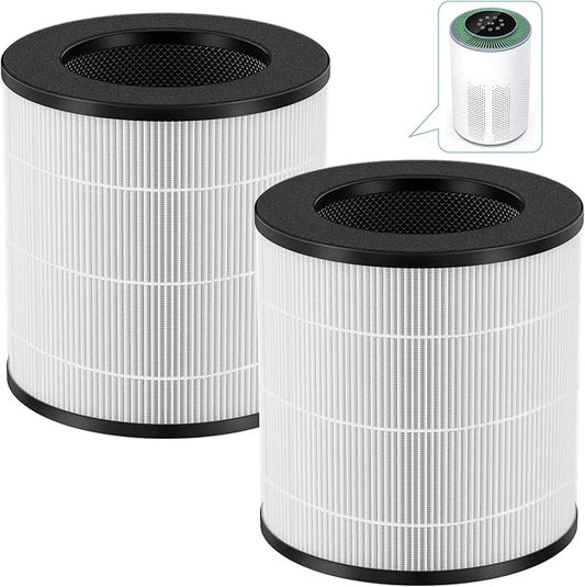 2 Pack A2 Replacement Filter Compatible with AMEIFU GDAP1W and VEWIOR A2 (ClearAir-A2) Air Purifier, 3-in-1 HEPA Filter with High-efficiency Activated Carbon Filter for Pollen Dust Pet Dander Smoke