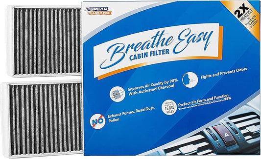 Spearhead Odor Defense Breathe Easy AC & Heater Cabin Filter | Fits Various 1999-2002 Cadillac/Chevrolet/GMC Like OEM | Up to 25% Longer Lasting w/Activated Carbon (BE-791A)