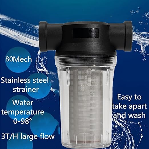Generic 1" 80 Mesh Water Pump Strainer Filter for High Pressure Washer, Sediment Filter Attachment