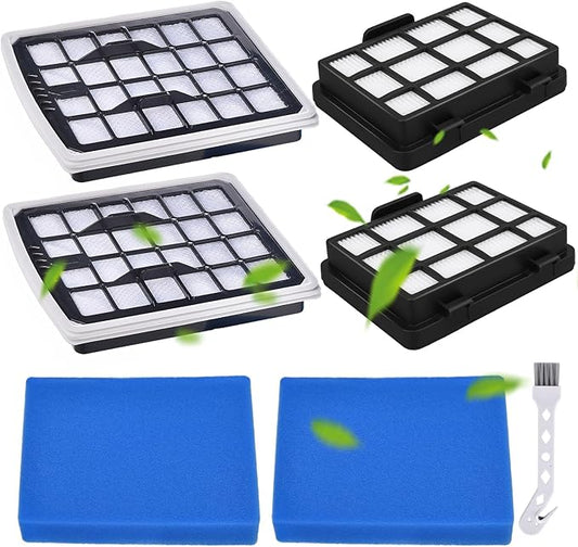 NEN186BL Filter Replacement Compatible with Eureka NEN180 NEN186BL Bagless Canister Vacuum Cleaner, Replaces Part includes 2 HEPA Washable Filters and 2 Dust Cup Filters Element