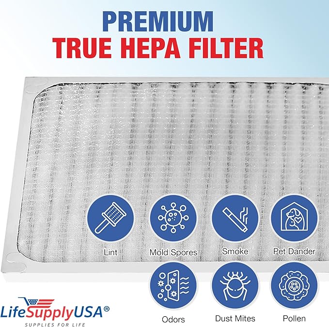 30930 True HEPA Filter Replacement Compatible with Hunter HEPAtech 30020, 30393, 30200, 30201, 30205, 30250, 30253, 30255 Air Purifiers by LifeSupplyUSA (1-Pack)