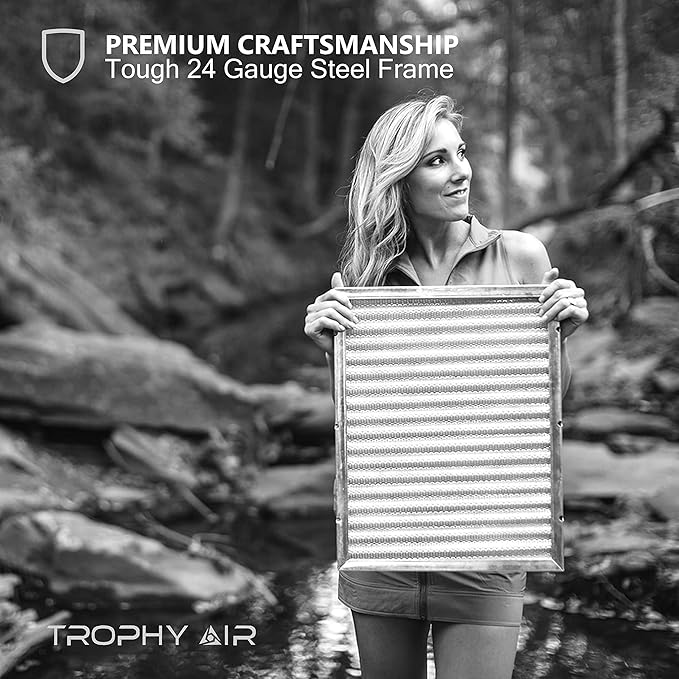 24x24x1 | Trophy Air | Merv 8 | Washable Furnace Filter | Lifetime HVAC & Furnace Air Filter | Washable Electrostatic | High Dust Holding Capacity | Premium Quality Aluminum