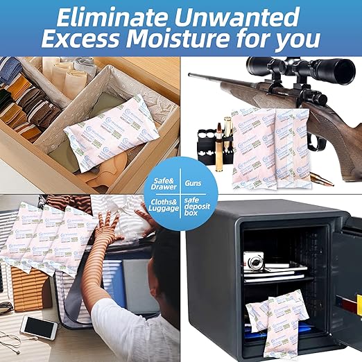 200 Gram [100 Packs] Silica Gel Desiccant Packets with Orange Indicating Beads, Rechargeable Silica Packs, Moisture Absorbers for 3D Printer Filament Gun Safe Camera Electronics Equipment