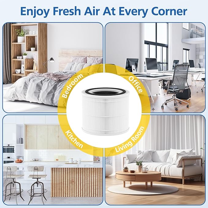 240 Replacement Filter Compatible with 240 Air Purifier, 3-in-1 HEPA Replacement with Activated Carbon Filter for 99.97% Air Pollutants, Odor and Smoke, Filter Replacement for 240 Air Purifier, 2 Pack