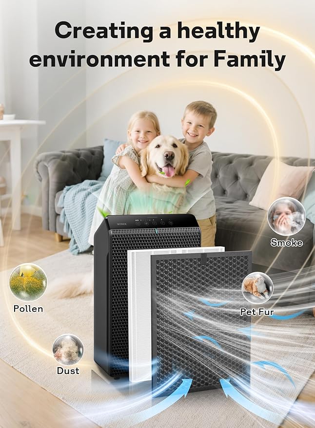 5510 5520 Replacement Filter Q Compatible with Winix 5510 and 5520 Air Purifier,Activated Carbon Filter Combo, Part# 1712-0123-00,2 Sets Totally 4pcs