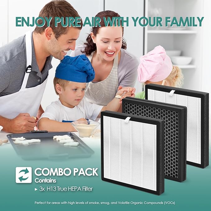 3-Pack G3 H13 HEPA Filter Replacement Compatible with AMEIFU Air Purifier Replacement Filter for AMEIFU Air Purifier G3 Sferf-30 FXAP2W and Vewior Air Purifier Filter Replacement A3, Tailulu HQZZ-260