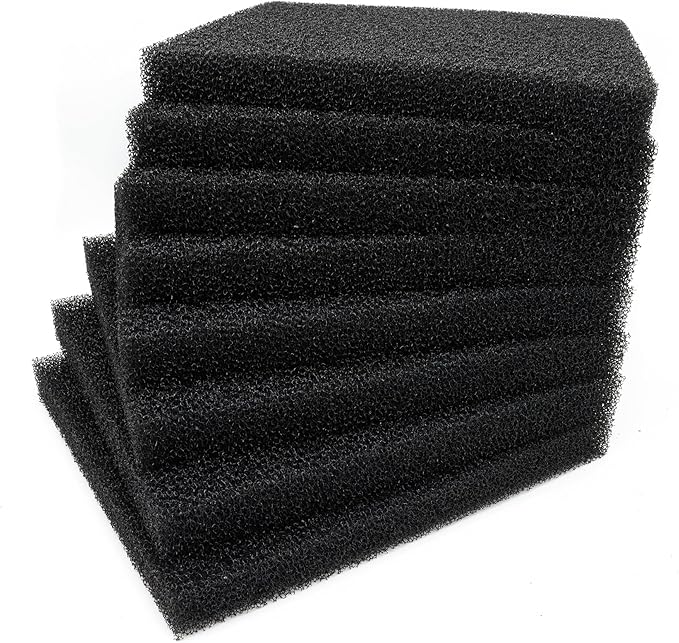 ALEGI 8 Pieces Aquarium Filter Foam Sponges Pad 9x9x1 inch, Fish Tank Bio Sponge Coarse Sheet Filter Media Pad, Cut-to-Size Foam for Pet Filters