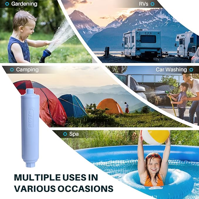 TOREAD Garden Hose Filter for Filling Hot Tub, Spa, Pool, Reduces Chlorine, Heavy Metals, Hard Water, Hose End Prefilter Fits Any Standard 3/4" Garden Hose Thread, Up to 8,000 Gallons, 1 Pack (1)