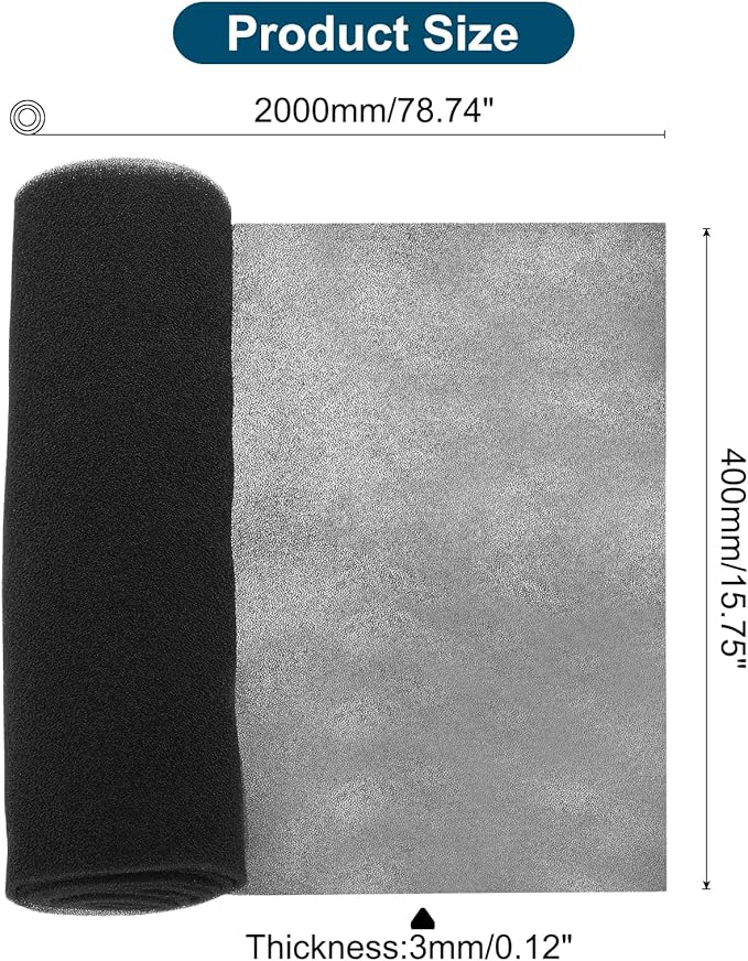 PATIKIL 79" x 16" x 0.1" Air Conditioner Filter Replacement, Washable Reusable Cut to Fit Foam Filter Air Filter for RV AC Vent Window Purifiers Computer, 40PPI