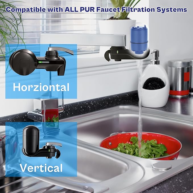 4 Pack P-ur Faucet Water Filter Replacement fit for Pur water faucet, Compatible with All P-ur Faucet Mount Filtration Systems LUXRILIX