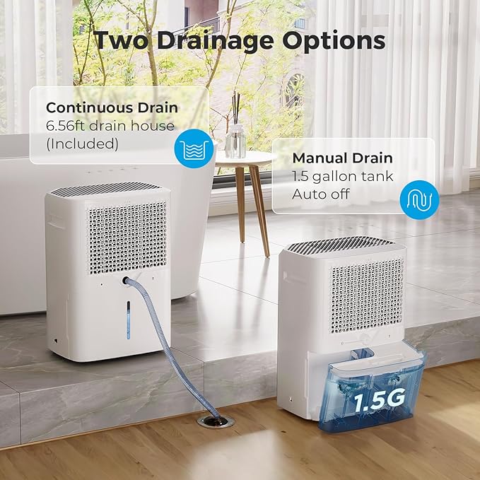 100 Pints Smart Dehumidifier for Basement, 6,000 Sq Ft Dehumidifiers with App-Controlled and 6.56 Feet Drain Hose, Large Dehumidifier with Adjustable Humidity Control, Auto Shutoff, Auto Defrost