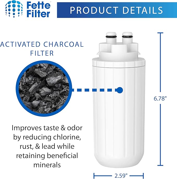 Fette Filter - Replacement Water Filter Cartridge Compatible with Hub Replacement Water Filter for Hub Instant Powerful Counter Water Filtration Device - Pack of 2