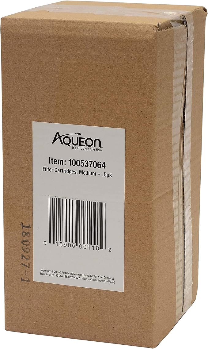 Aqueon Aquarium Fish Tank Replacement Filter Cartridges Medium - 15 pack