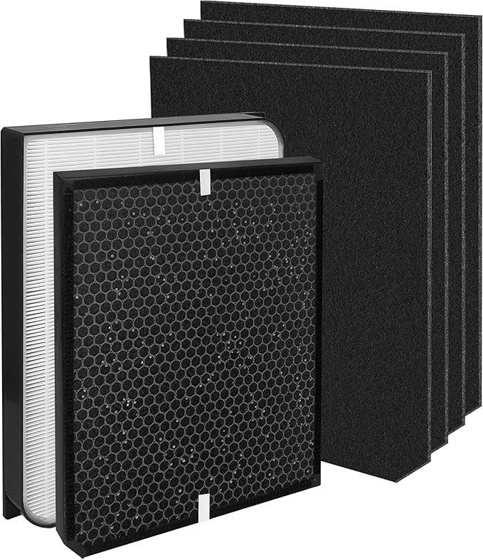 AD3000 Replacement Filter Compatible with Air Doctor 3000 Air Purifier, Fits 3000/3000M/3000Pro, Includes 1 Main Filter, 1 Activated Carbon Filter & 4 Pre-Filters, 6-Pack