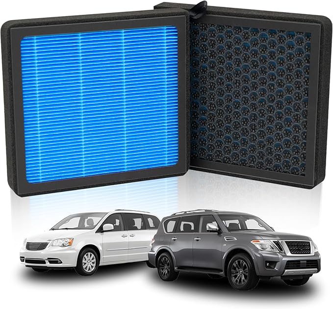 CF10743 Cabin Air Filter - Fits Chrysler Town & Country, Dodge Grand Caravan, Nissan Armada/Titan, Infiniti G25/G35/M45/Q40/Q50/QX70 | Honeycomb Structure with Activated Carbon Beads (1 Pack)