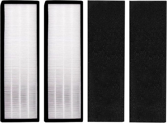 Fette Filter - 2 Pack Premium T500 True HEPA Filter Replacements Compatible with Air Purifier Filter T500 tower. Compare to Part # TF60-MP & TF60-MP (Includes 2 Hepa & 2 Carbon Filters)