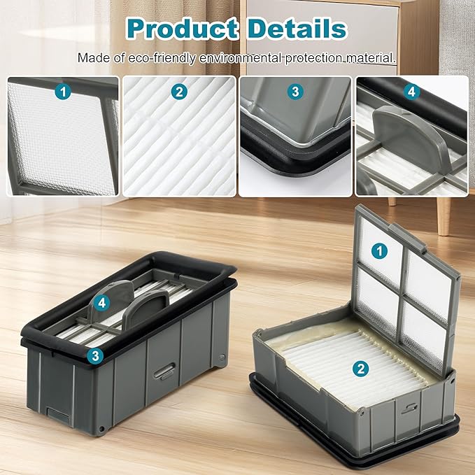 3930F 3933 3930 Brush Roll Filter Replacement Kit for Bissell CrossWave OmniForce Edge Cordless Multi-Surface Hard Floor Cleaner Wet Dry Vacuum, 2 HEPA Filters, 4 ZeroGap Brush Roll, 1 Cleaning brush