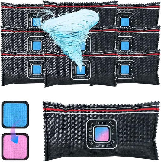 10 Pcs Rechargeable Desiccant Packs for Storage Silica Gel Packets Dry Moisture Absorbers Bags Reusable Desiccant Car Dehumidifiers Bags for Gun Safe Closet Basement Car Tool Box (200g)