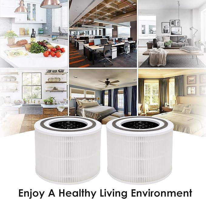 Flintar Core 300 Replacement Filters, Made in Taiwan, Compatible with LEVOIT Core 300-P, Core 300S Air Purifier, 3-in-1 H13 True HEPA Filter Replacement, Core 300-RF, 2-Pack