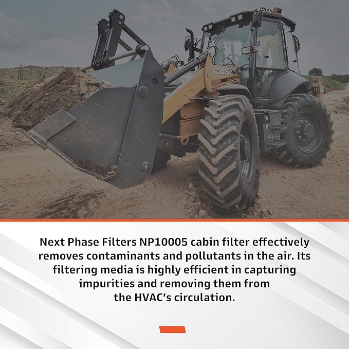 Cabin Filter - Pack of 1 - Compatible with Case New Holland Backhoe Loaders Super Series, Case Combines Axial-Flow & Foragers - Cabin Air Filter Replacement for O.E. 360260A2; Baldwin PA5668; WP10005