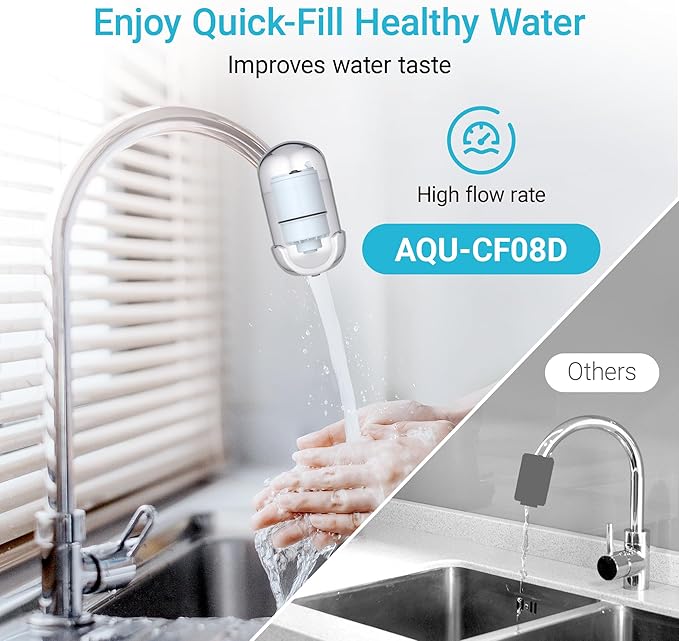 [Alkaline] 2 Pack Faucet Filter Replacement for All PUR®Plus, PUR® Water Filter Replacement, Pur® Filter Replacement RF-9999®, 600-Gallon Long Lifespan, AQUA CREST