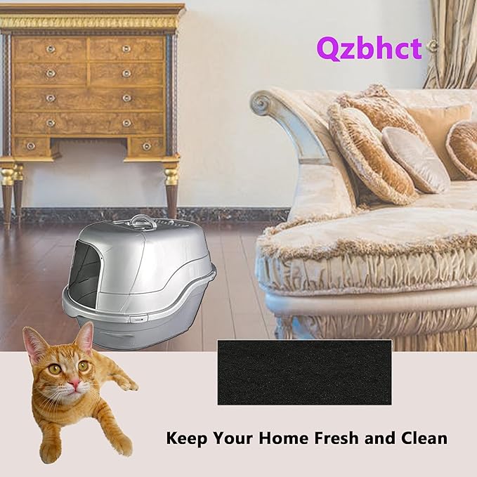 12 Pack Activated Charcoal Filters for Nature's Miracle Cat Litter Box Replacment Charcoal Filter Mat