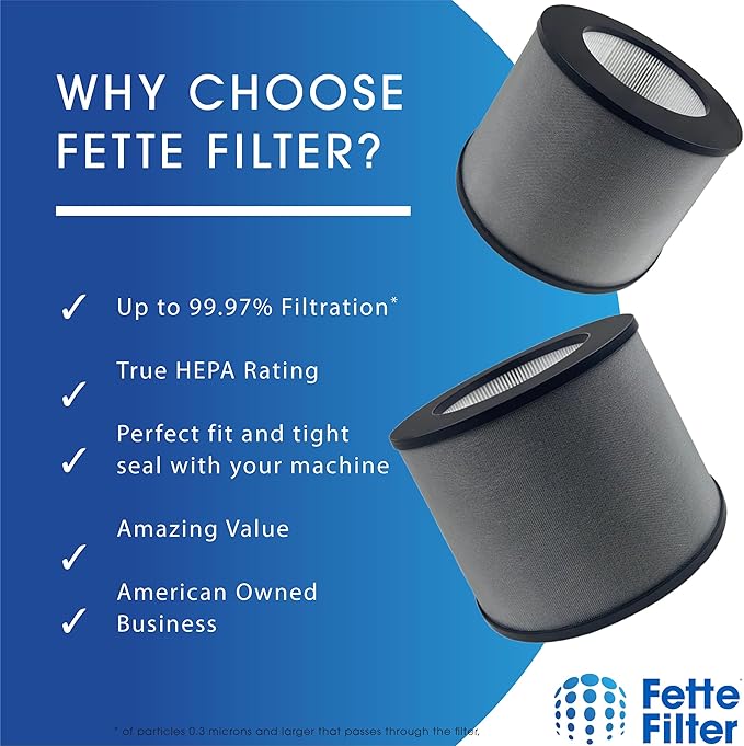 Fette Filter - HSE600 Replacement H13 True HEPA Filter Compatible with HARMONY 600 for Air Purifier Model HSE600 4-stage filtration system. Includes 2 Replacement Filter.