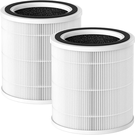 AC400 Air Purifier Filter Replacement for Purivortex AC400 Air Purifier, 3-in-1 Filtration System, White, 2 Pack