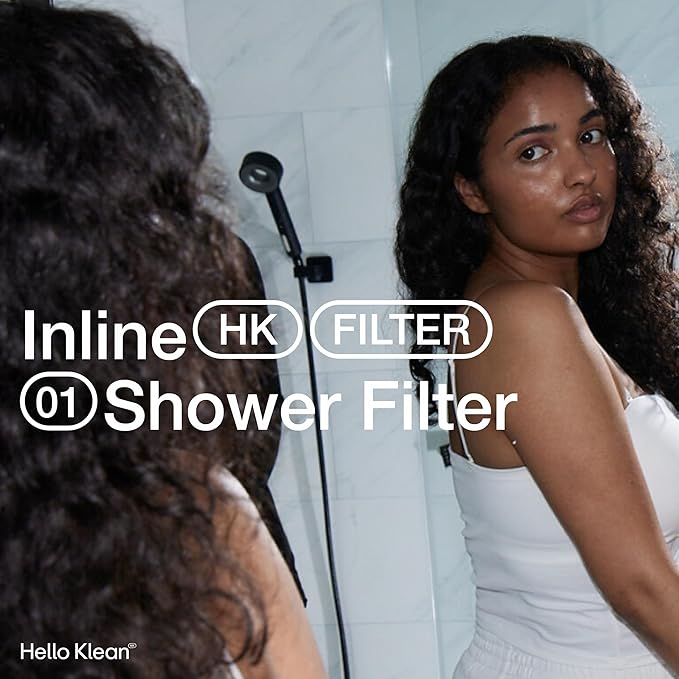 Shower Filter in Beige - Filter Unwanted Metals, Chlorine & Impurities Found in Shower Water - Improves Quality of Skin & Hair - Quick Easy Install For In-Line & Electric Shower